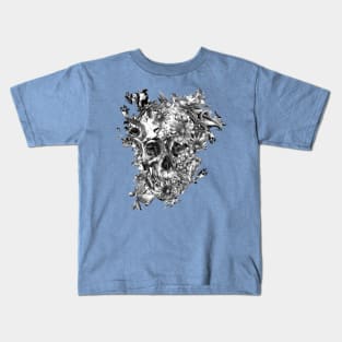 Skull in flowers Kids T-Shirt